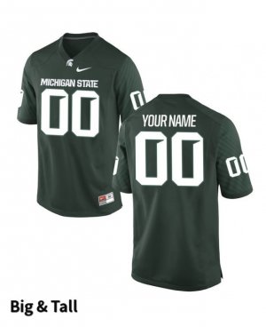 Men's Custom Michigan State Spartans #00 Nike NCAA Green Big & Tall Authentic College Stitched Football Jersey CS50I02CL